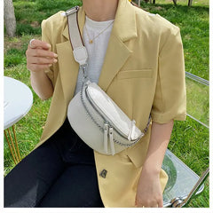 Women Chest Bag PU Leather Waist Bag Female Crossbody Shoulder Bags