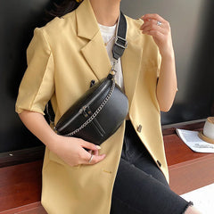 Women Chest Bag PU Leather Waist Bag Female Crossbody Shoulder Bags