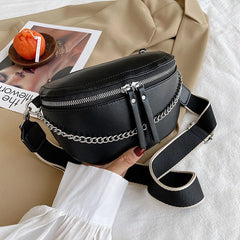 Women Chest Bag PU Leather Waist Bag Female Crossbody Shoulder Bags