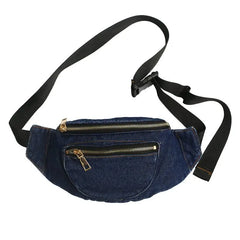 Women Denim Chest Bag Waist Bag Fanny Pack Clutches Purse