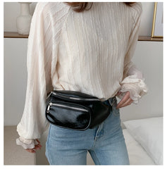 Women Chest Packs PU Leather Chain Crossbody Shoulder Bag Ins
