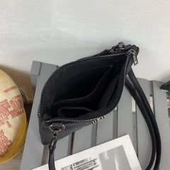 Vintage Large Size Women Clutch Bag PU Leather Rivet Crossbody Shoulder Bag
