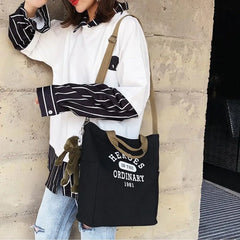 Canvas Frog Pendant Shoulder Bag Large Capacity Messenger Bags