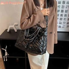 Women Cotton Padded Crossbody Bags - Large Capacity