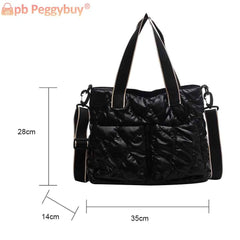 Women Cotton Padded Crossbody Bags - Large Capacity