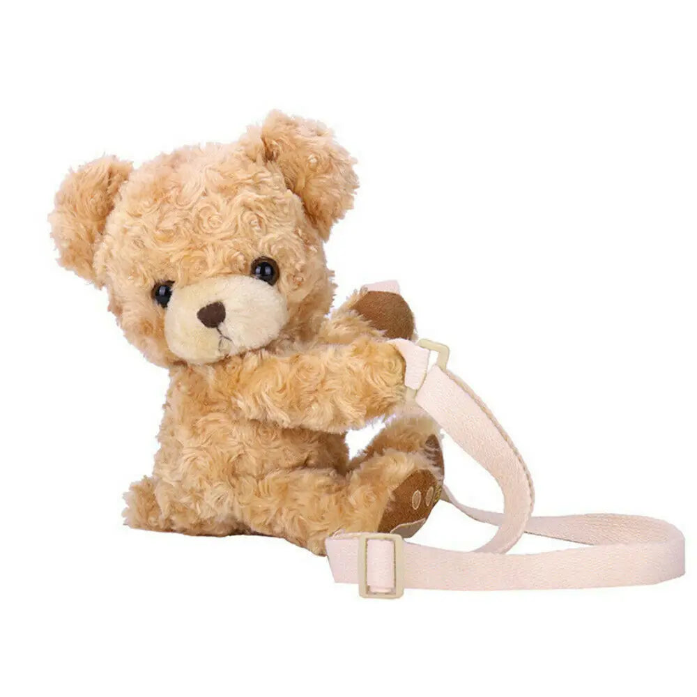 Women Bear Shoulder Bag Plush Handbag Purse Wallet Messenger Gift