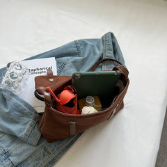 Vintage Crossbody Bag Faux Suede Leather Handbag
