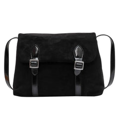 Vintage Crossbody Bag Faux Suede Leather Handbag