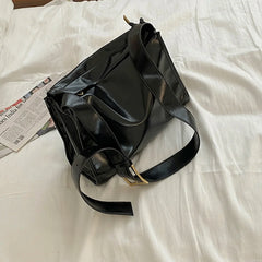 Retro Pu Leather Messenger Bag Large Capacity Shoulder Bag