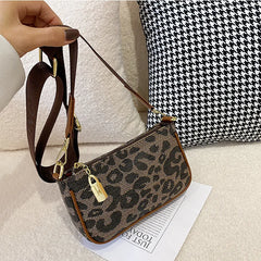 Leopard Crossbody Bag with Wide Strap for Women