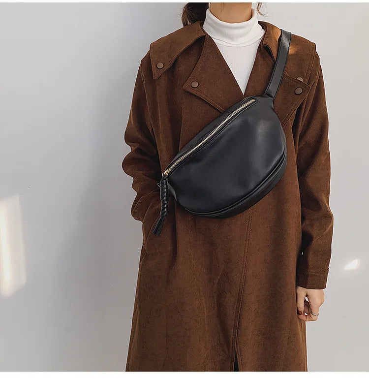 Women Crossbody Bag PU Leather Waist Bags Female Shoulder Handbag