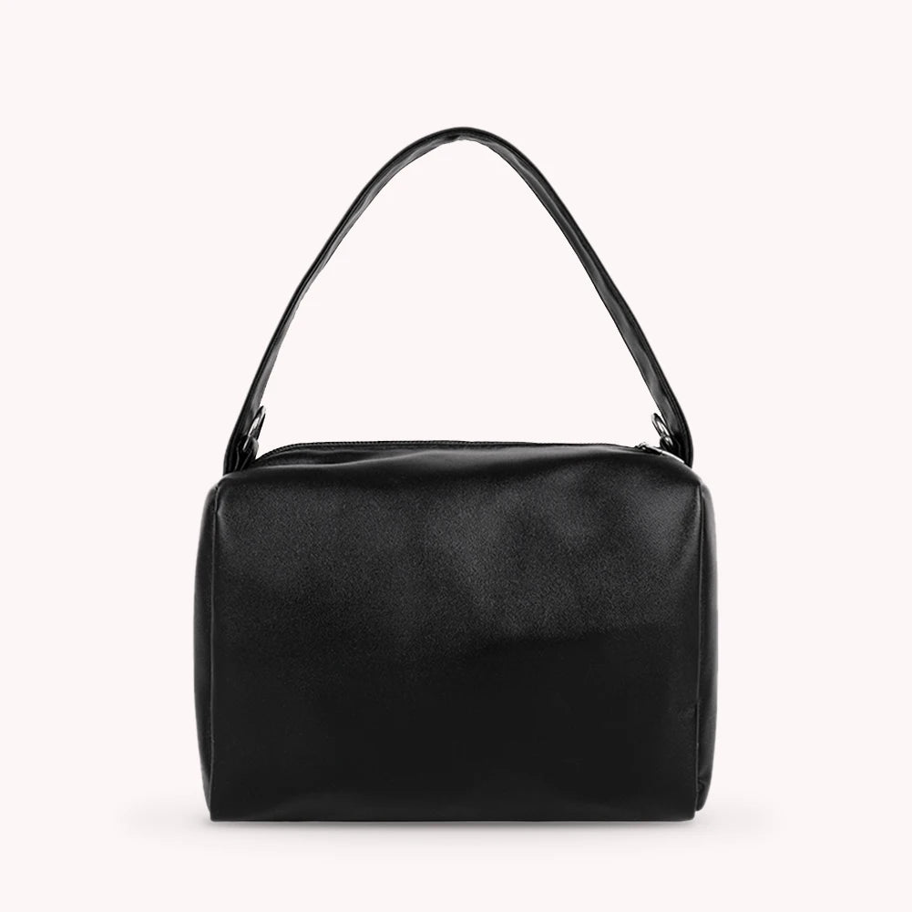 Women Crossbody Shoulder Bag PU Leather Solid Ladies Pleated Multifunctional Bag