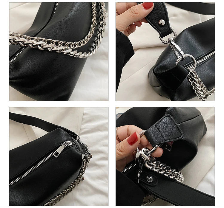 Women Crossboy Bag PU Leather Chain Messenger Bags Female Shoulder Handbag