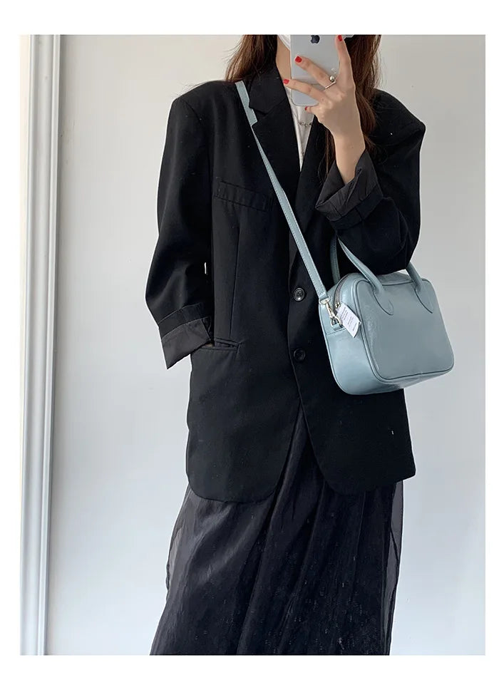 Retro Oil Wax Leather Crossbody Bag for Women