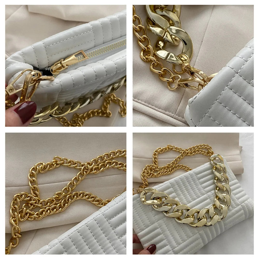 Women Chain Handbags Shoulder Bags Stripe Messenger Bags