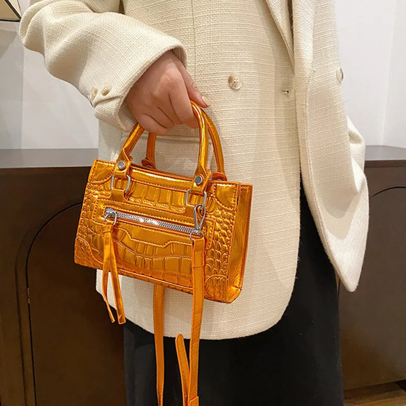 Mini Crossbody Stone Pattern Shoulder Bag Green