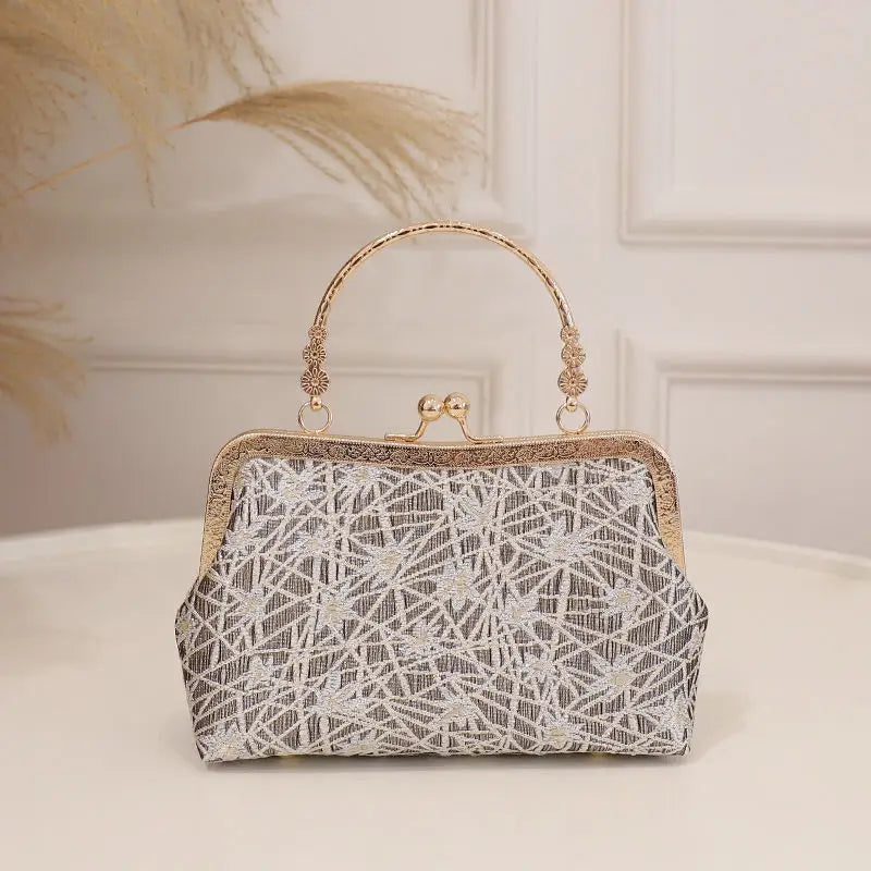 Floral Evening Bag Embroidered Women's Party Clutch Chain Messenger