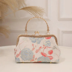 Floral Evening Bag Embroidered Women's Party Clutch Chain Messenger