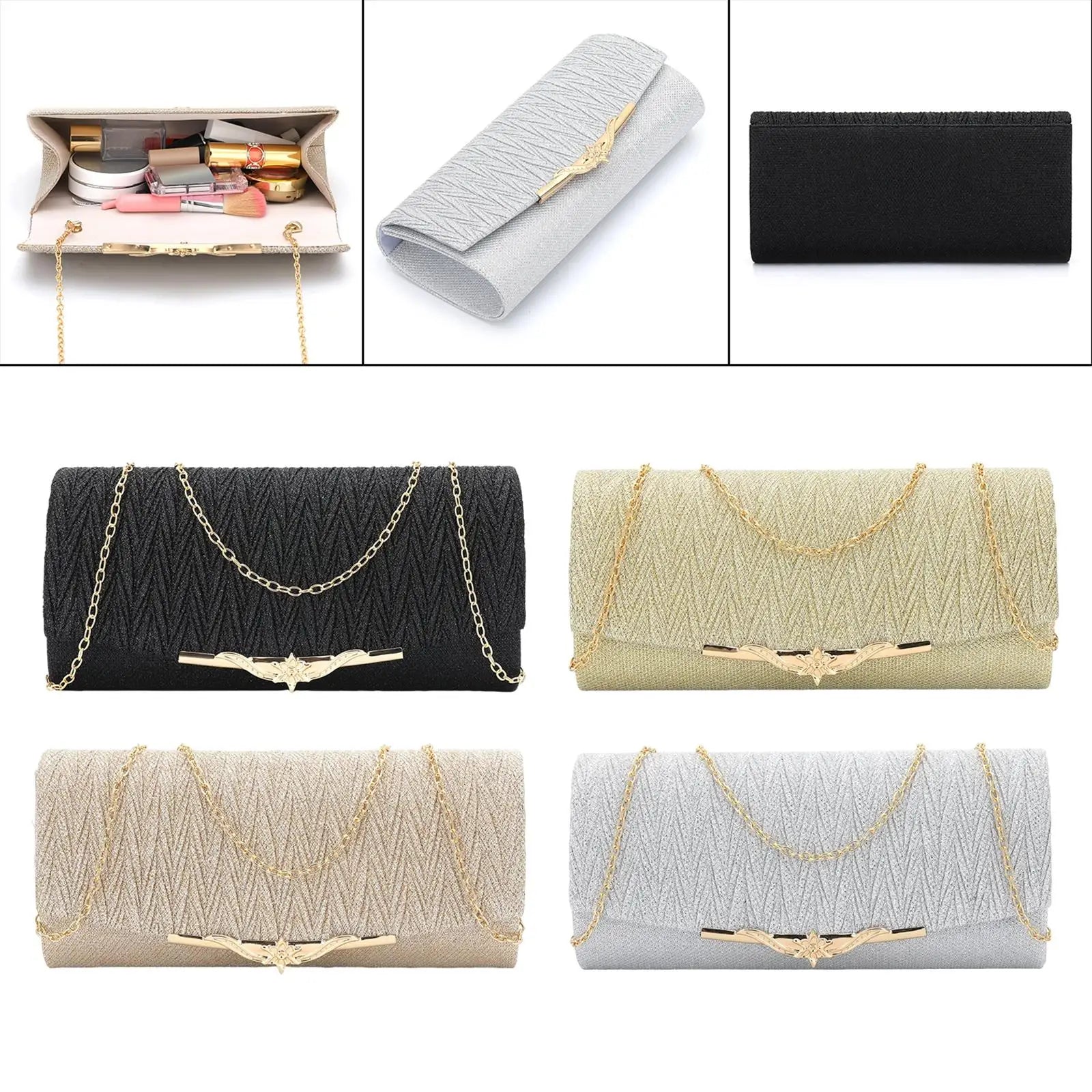 Glitter Shoulder Bag for Party Banquet Prom - Large Capacity Purse