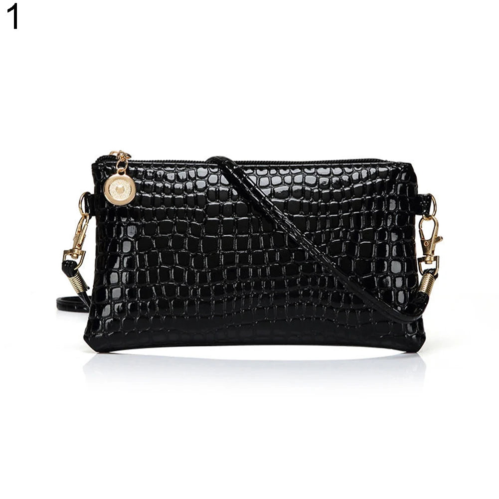 Faux Leather Crossbody Phone Bag with Zipper