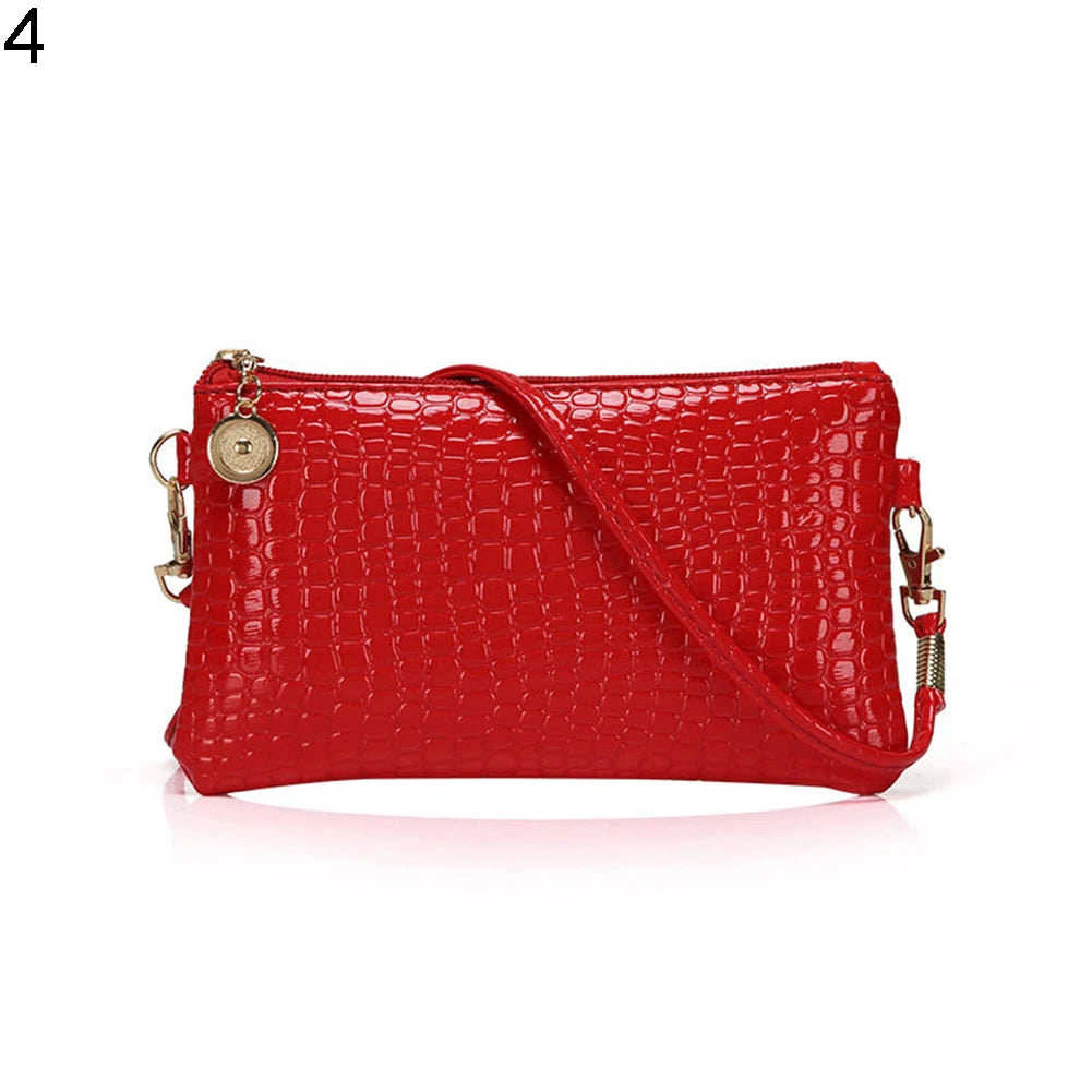 Faux Leather Crossbody Phone Bag with Zipper