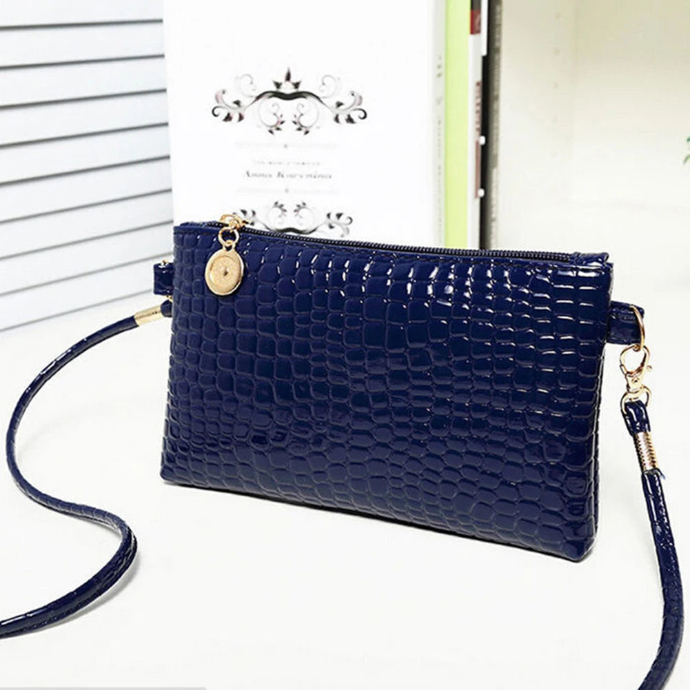 Faux Leather Crossbody Phone Bag with Zipper