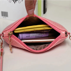 Faux Leather Crossbody Phone Bag with Zipper