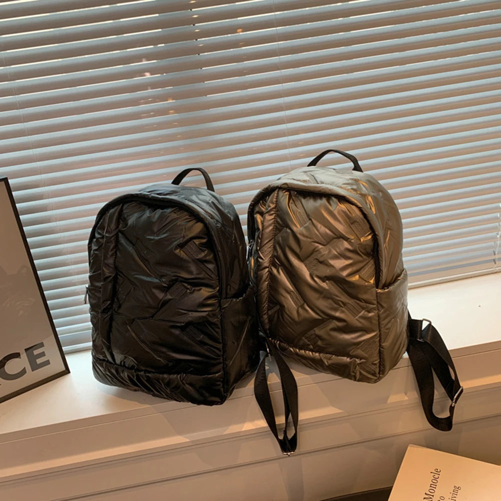 Waterproof Solid Color Female Backpack for Students