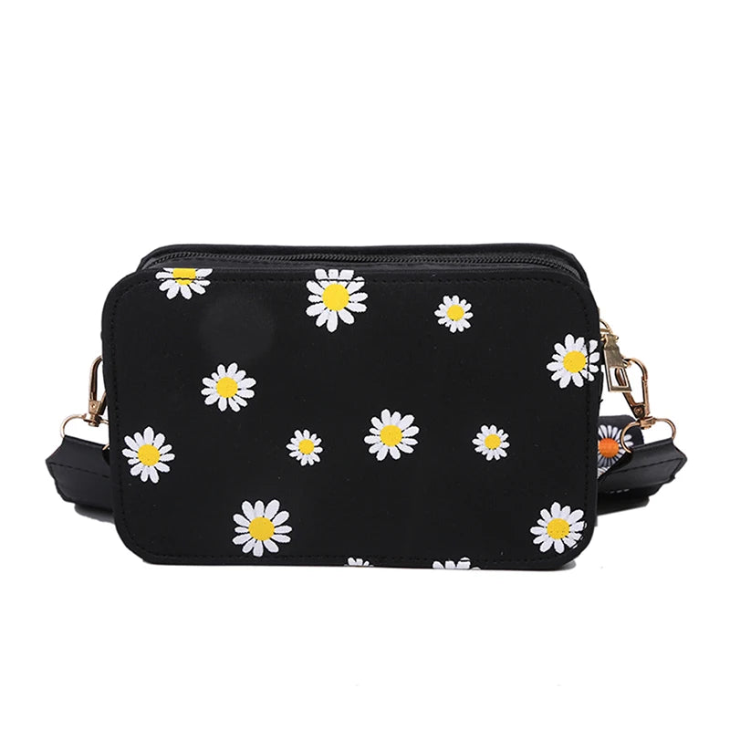 Women Flower Print Bags Zipper Cross-body Bags Bolsos Ladies Messenger Handbags