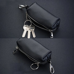 Leather Car Keychain Cover Zipper Case Key Bag Key Chain Pouch Key Holder