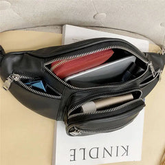 Women Faux Leather Waist Bag for Cell Phone