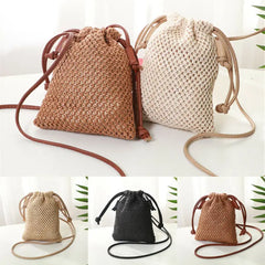 Women Straw Handbag Retro Woven Summer Shoulder Bags