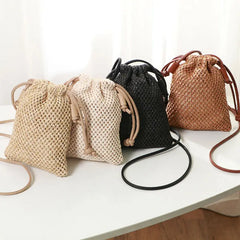 Women Straw Handbag Retro Woven Summer Shoulder Bags