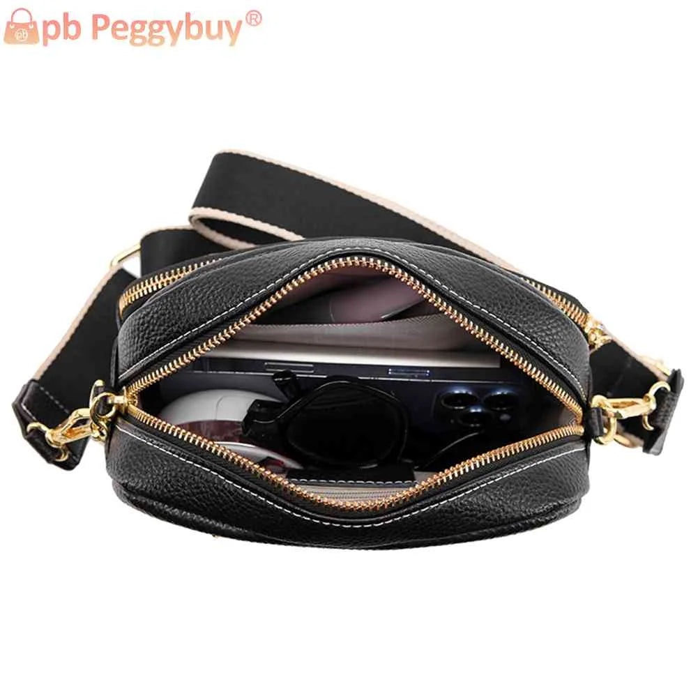 Cowhide Leather Shoulder Crossbody Bag with Rhombus Pattern