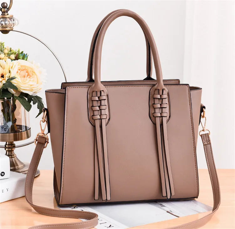 Women Handbag PU Leather Shoulder Bag Large Capacity Tote Bag