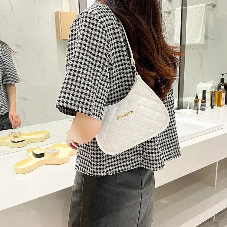 Embroidered PU Leather Shoulder Bag for Women