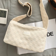 Casual Plaid Shoulder Tote Bag for Ladies Girls