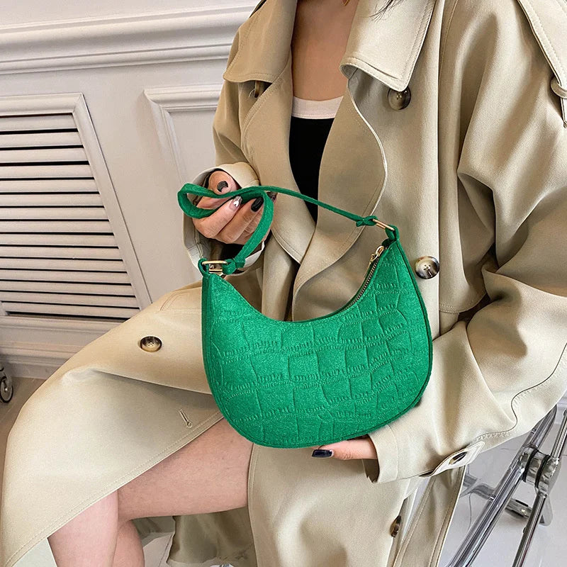 Green Chain Shoulder Pouch Mini Underarm Bag