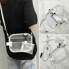 Women Handbag PVC Jelly Clear Tote Crossbody Shoulder Bags