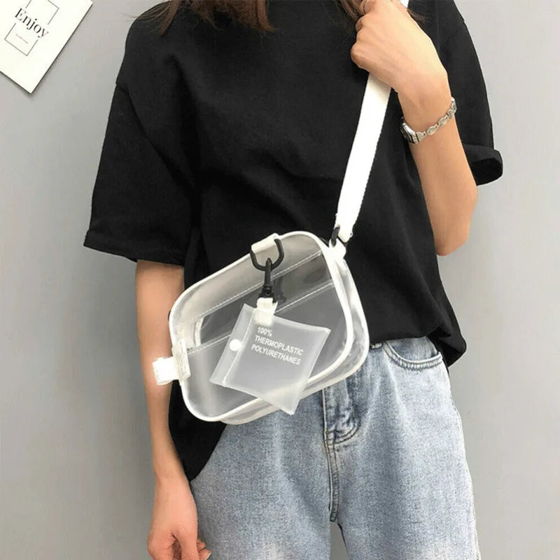 Women Handbag PVC Jelly Clear Tote Crossbody Shoulder Bags