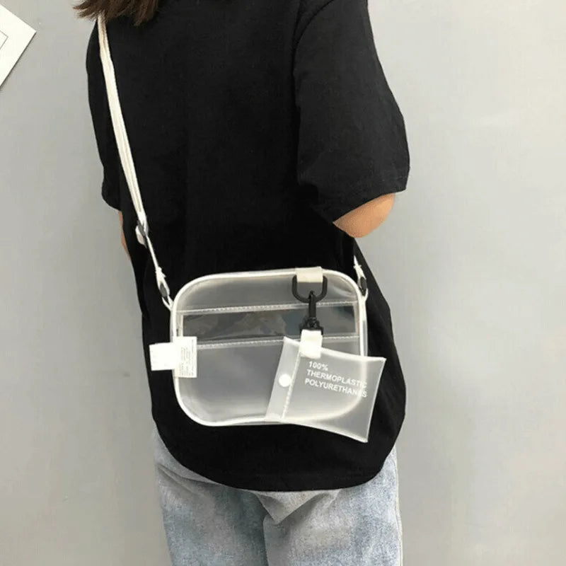 Women Handbag PVC Jelly Clear Tote Crossbody Shoulder Bags