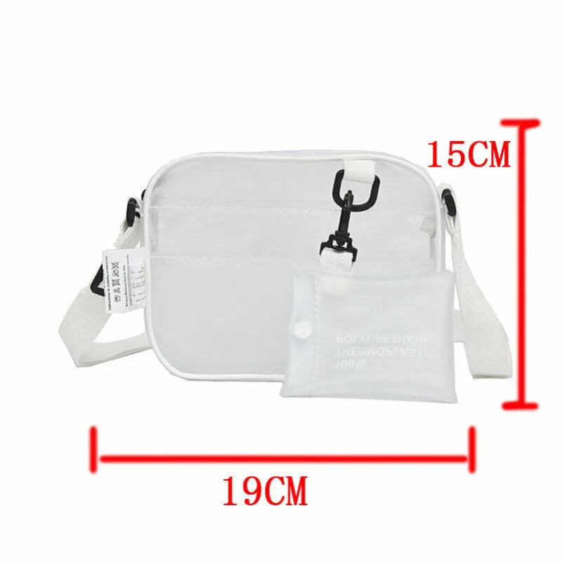 Women Handbag PVC Jelly Clear Tote Crossbody Shoulder Bags