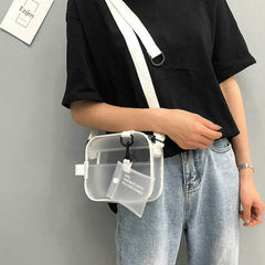 Women Handbag PVC Jelly Clear Tote Crossbody Shoulder Bags