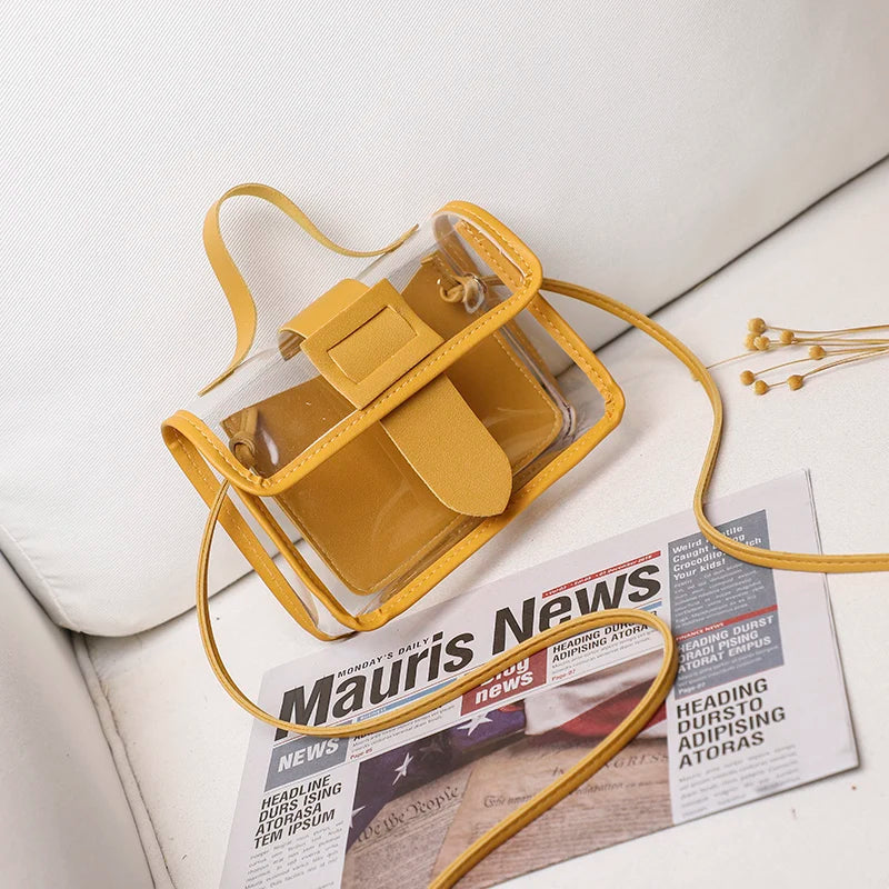 Women Handbag Transparent Small Bag Big Buckle Crossbody Shoulder Handbag