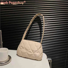 Quilted Cotton-Padded Handbag for Autumn Winter