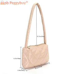 Quilted Cotton-Padded Handbag for Autumn Winter