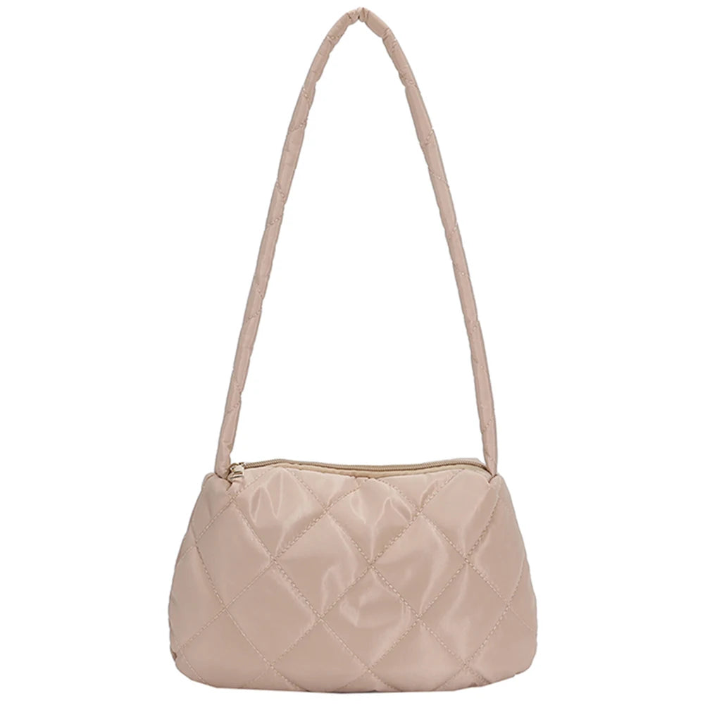 Quilted Women's Commute Bag Nylon Zipper for Autumn Winter