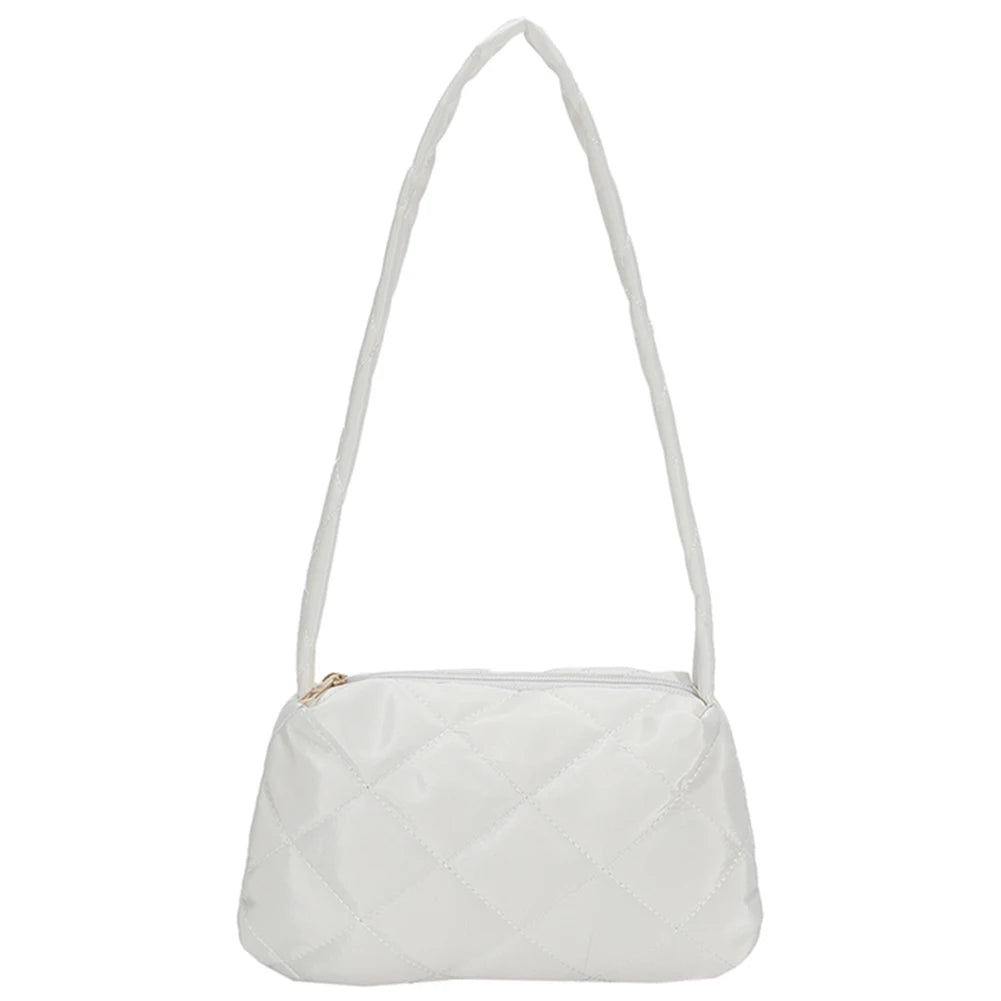 Quilted Top-handle Travel Purse Soft Nylon Bag for Autumn Winter