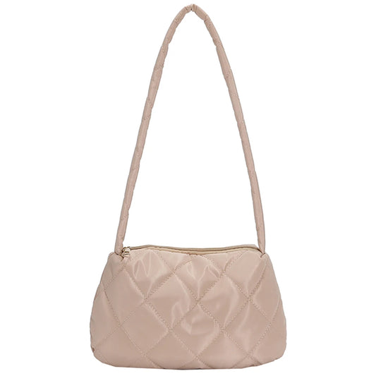 Quilted Top-handle Travel Purse Soft Nylon Bag for Autumn Winter