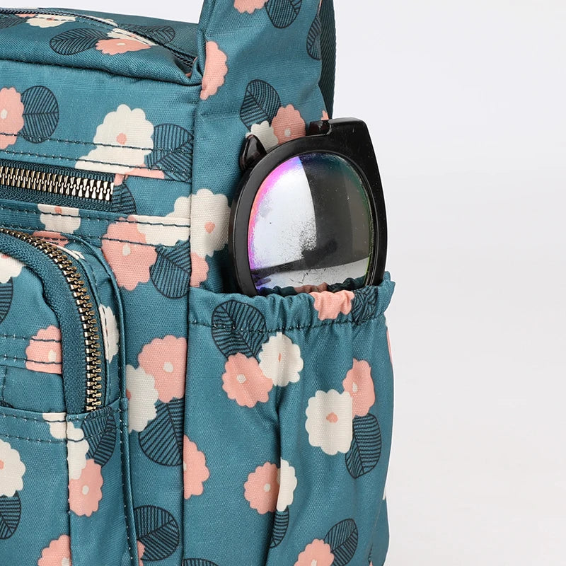 Floral Printed Nylon Crossbody Bag for Women
